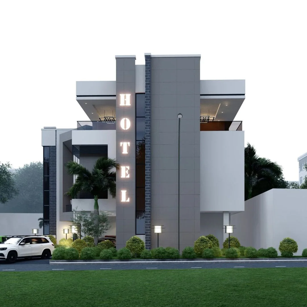 Hotel concept front view visualisation