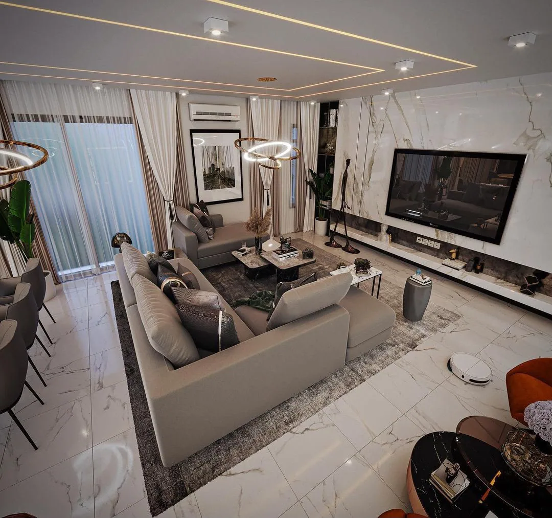 Contemporary living room interior visualisation