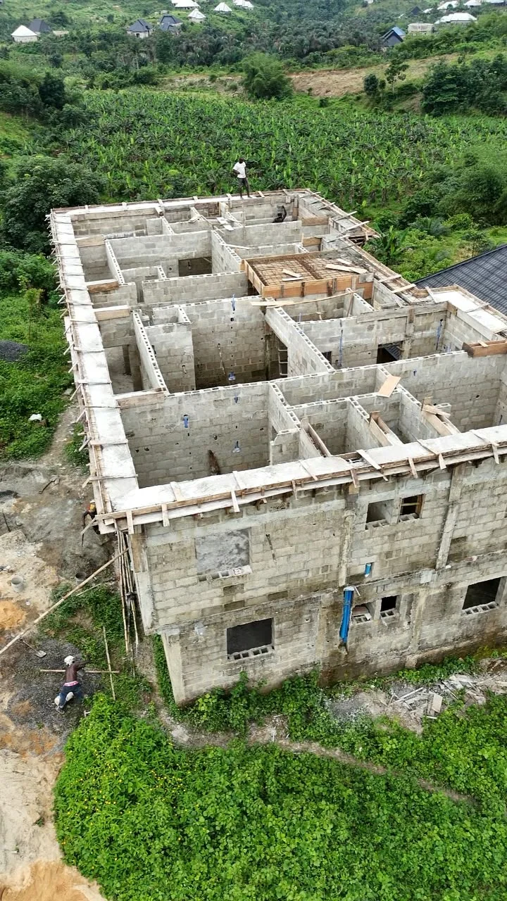 Residential blockwork nearing roof level