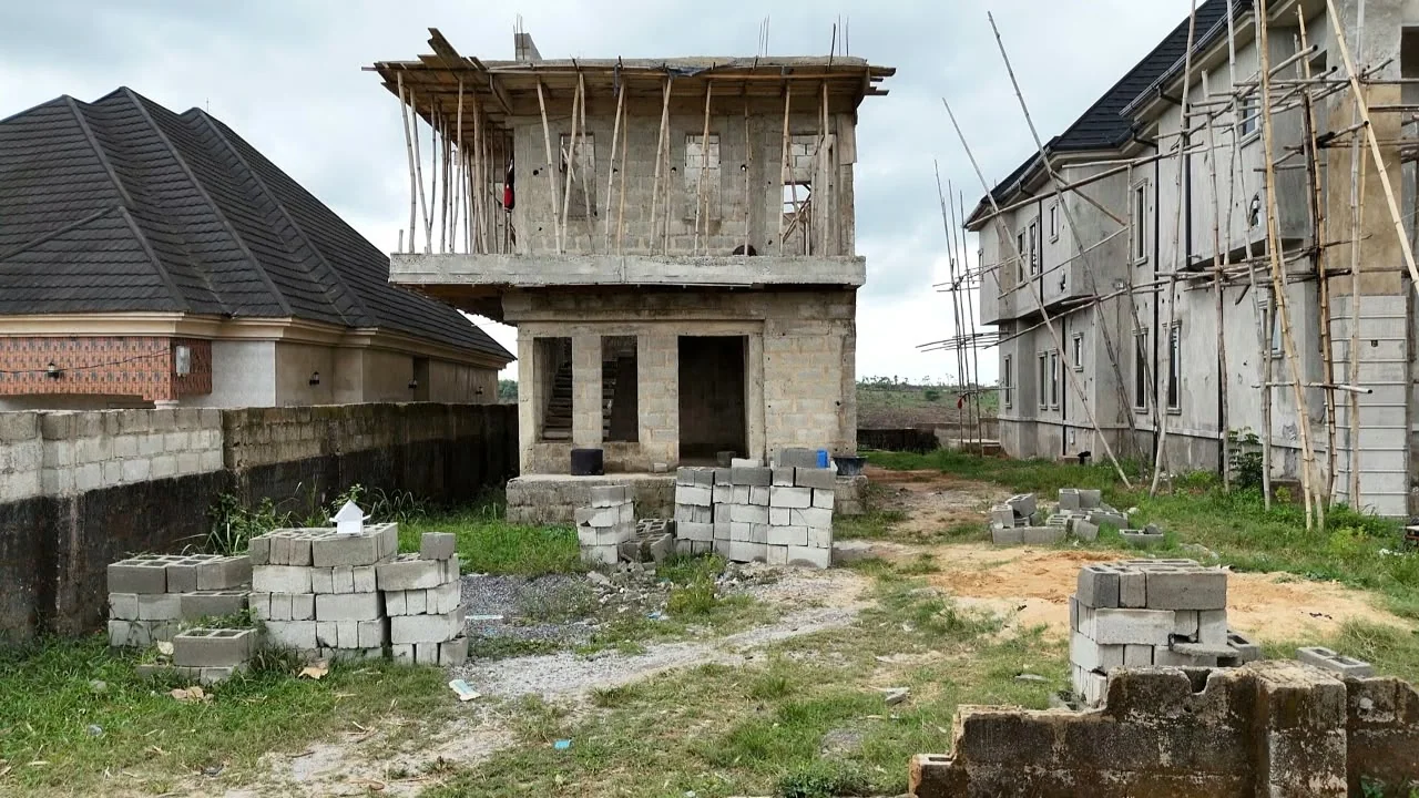 Smaller two-storey residential shell on site