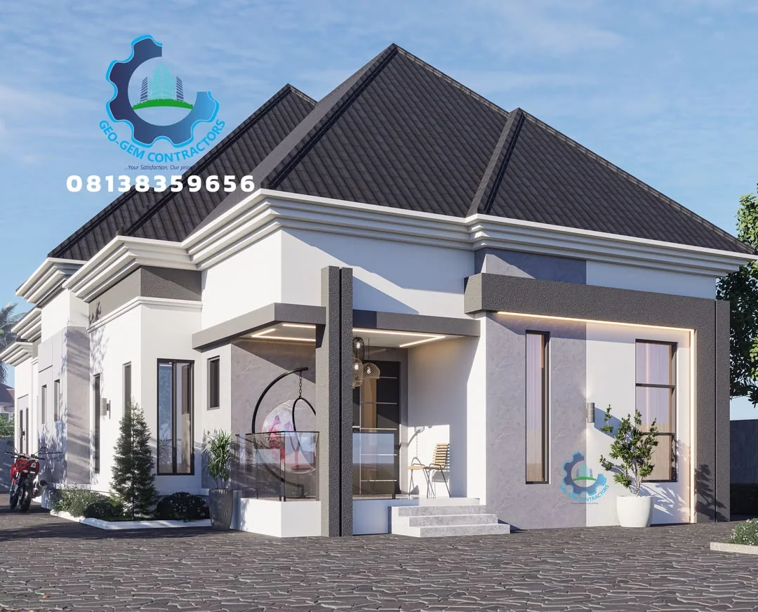 Grey bungalow design visualisation