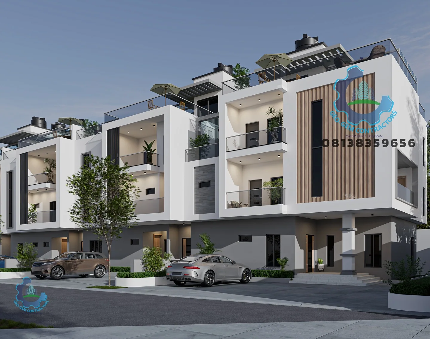 Geo-Gem terrace apartments design visualisation